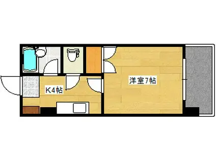第1品川ビル(1K/3階)の間取り写真