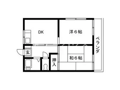 サンスプレンダー(2DK/2階)の間取り写真