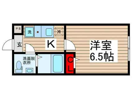 プランドール北柏(1K/1階)の間取り写真