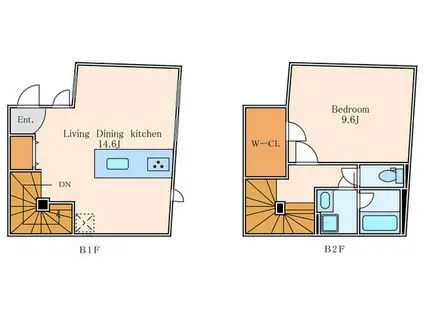 M・A HILLS AKASAKA(1LDK/B2階)の間取り写真
