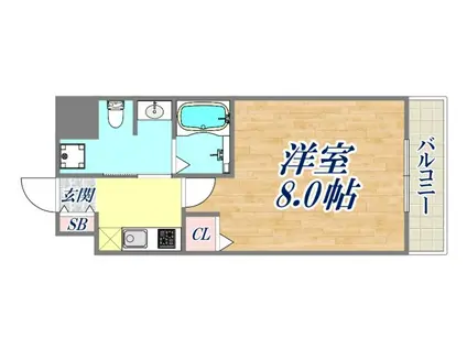 アーバングリーン兵庫ステーションフロント(1K/10階)の間取り写真