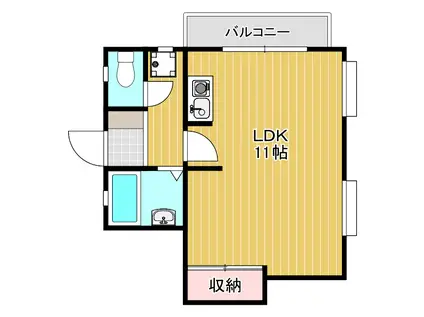 アルシュアベニール城野(ワンルーム/8階)の間取り写真