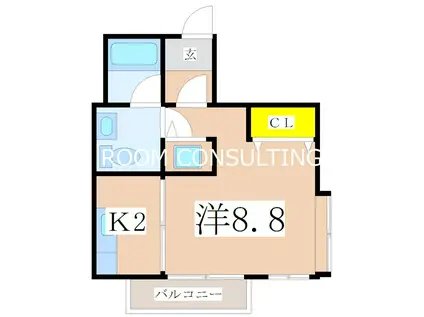 さくらヒルズきしゃば(1K/5階)の間取り写真