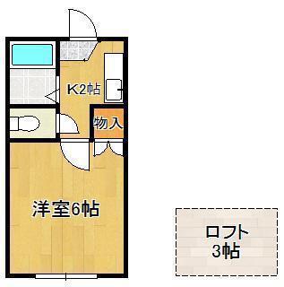 PASTORAL力丸(1K/2階)の間取り写真