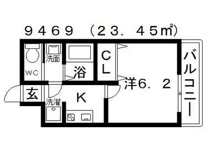 ARATA松原天美東(1K/1階)の間取り写真
