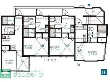 フォレストタウンH(1K/1階)の間取り写真