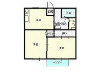 サングランデ創(2DK/1階)の間取り写真