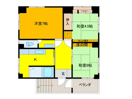 茂ビル(3K/3階)の間取り写真