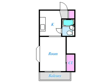 国分寺ハイツ(1K/2階)の間取り写真