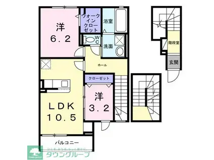 ドルチェビータ III(2LDK/3階)の間取り写真