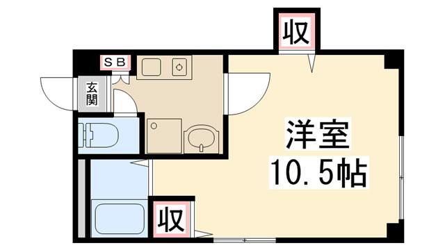 久代ハイツ(ワンルーム/2階)の間取り写真