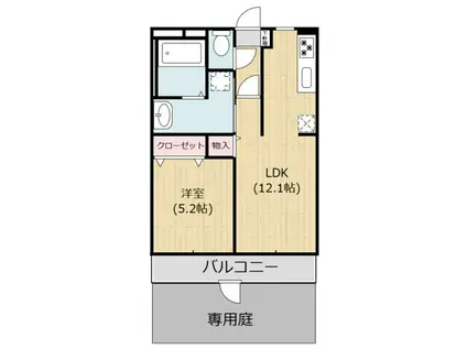 AMENITY N(1LDK/1階)の間取り写真