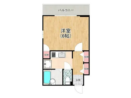 カーサ宮城(1K/2階)の間取り写真