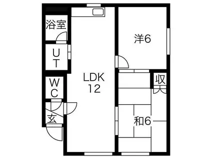 シャトーロワール(2LDK/3階)の間取り写真