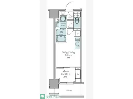 クレストコート東中野(1LDK/6階)の間取り写真