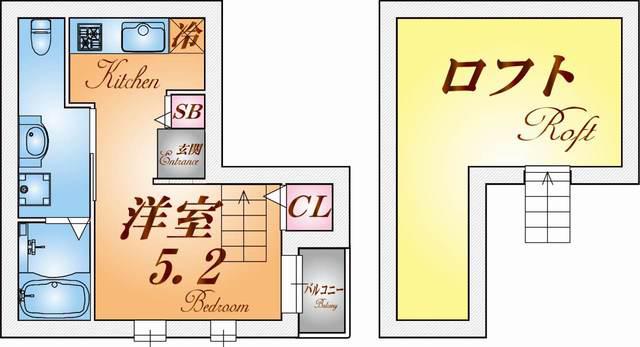 スムーノ垂水山手(ワンルーム/2階)の間取り写真
