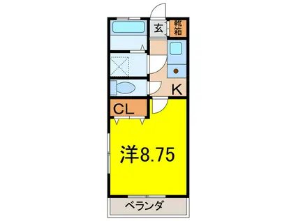 コンフォートIII(1K/2階)の間取り写真