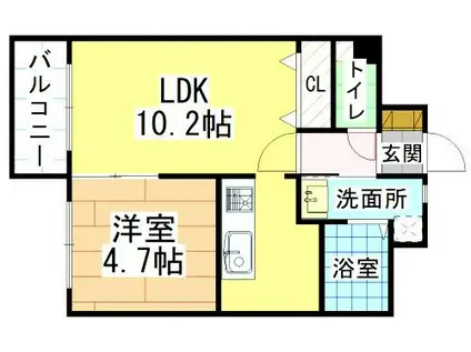 T-FLAT58(1LDK/6階)の間取り写真
