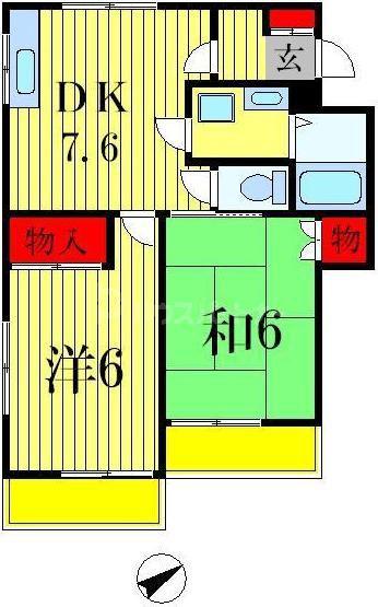 ストークプラザ・S(2DK/1階)の間取り写真