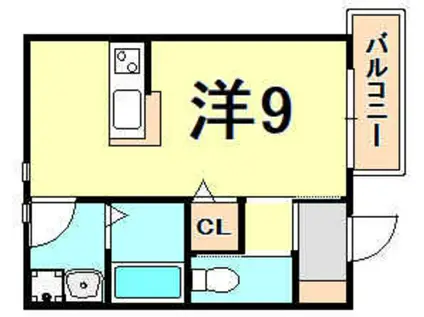 グランメール月見山(ワンルーム/3階)の間取り写真