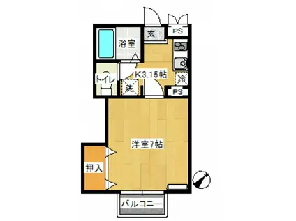 トリコロール・ベルデ(1K/1階)の間取り写真