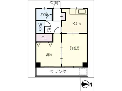 LA GRACIEUSE明大寺(2K/3階)の間取り写真