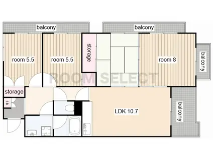 桜山スカイマンション(4LDK/1階)の間取り写真