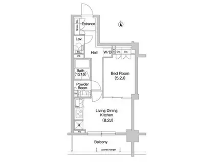 コンフォリア両国サウス(1LDK/6階)の間取り写真