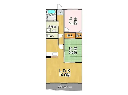 グランドメゾン池上II(2LDK/2階)の間取り写真