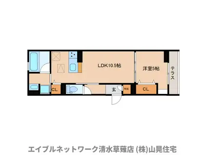 D CREST 中之郷2丁目(1LDK/1階)の間取り写真