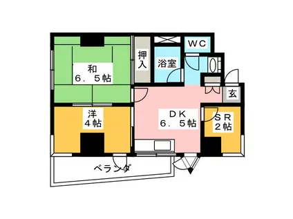 リバージュM(2SDK/3階)の間取り写真