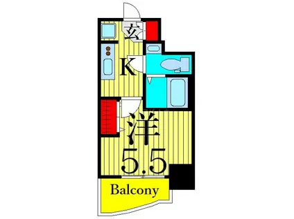 LA DOUCEUR四ツ木ウエスト(1K/13階)の間取り写真