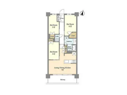 グランカーサ川口青木町公園(3LDK/2階)の間取り写真