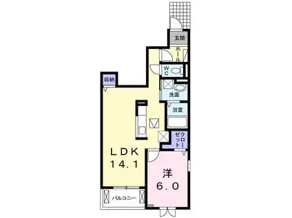 アフターヌーンベル(1LDK/1階)の間取り写真