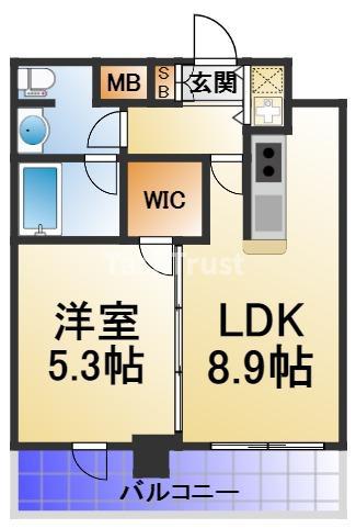 フローライト南森町(1LDK/7階)の間取り写真