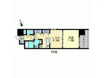 M・TERRAZA吉島東(1LDK/4階)の間取り写真