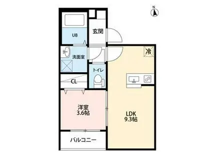 ウォーレン(1LDK/3階)の間取り写真