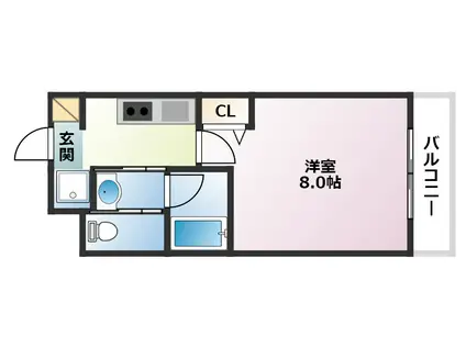 アークテラス魚崎(1K/3階)の間取り写真