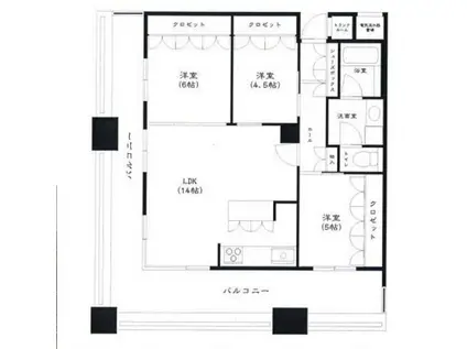 Dグラフォート神戸三宮タワー(3LDK/17階)の間取り写真