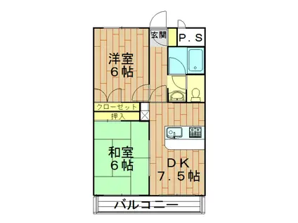 メゾンド加納II(2DK/2階)の間取り写真
