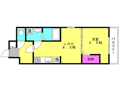 アーバンコート加古川(1LDK/1階)の間取り写真