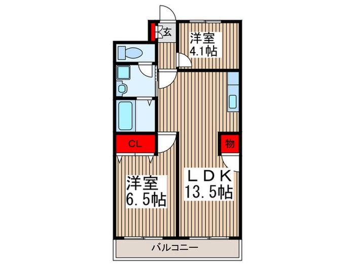 ウエストパレス蕨I(2LDK/1階)の間取り写真