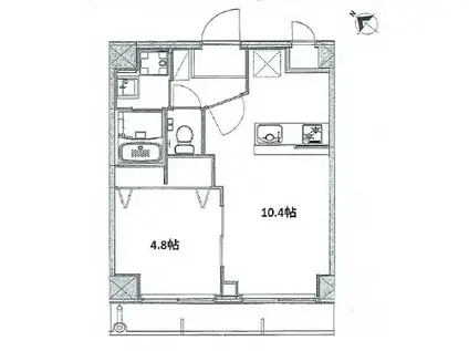 桜坂第3ハイツ(1LDK/1階)の間取り写真