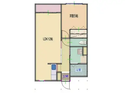 ロイヤルサニーハイツ(1LDK/3階)の間取り写真