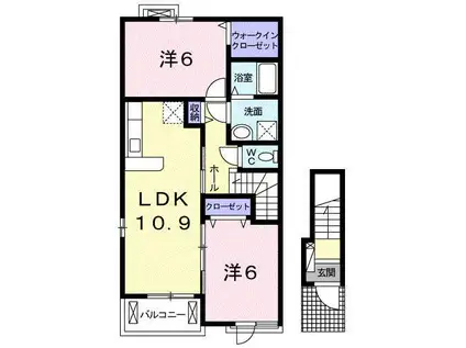 ジュノス A B(2LDK/2階)の間取り写真