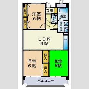 エリーナ箱崎(3LDK/4階)の間取り写真