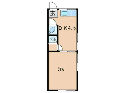 さかえ荘(1DK/2階)の間取り写真