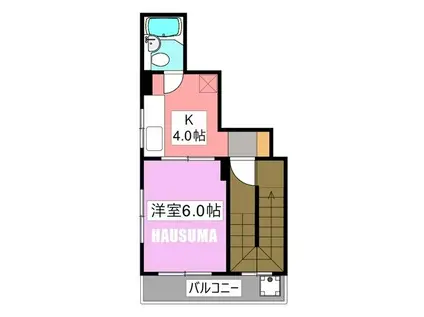 フルハウス(1K/2階)の間取り写真