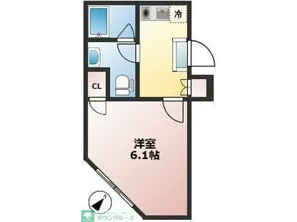 L-STAGE宮崎台(1K/2階)の間取り写真