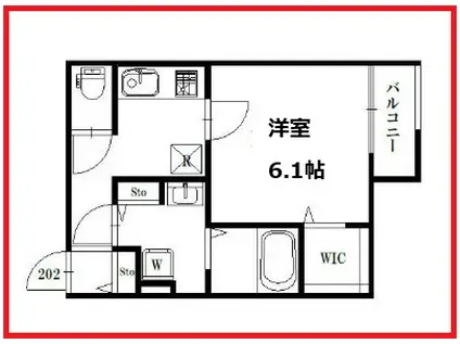 ココリ グランド(1K/2階)の間取り写真